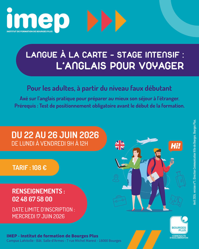 Stage intensif : L’anglais pour voyager